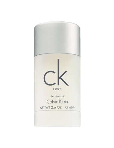 Desodorante CK One de Calvin Klein en stick de 75 ml con tapa plateada