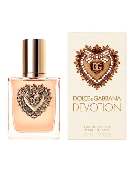 Dolce & Gabbana Devotion Eau de Parfum 50 ml con frasco y caja decorada con Sagrado Corazón