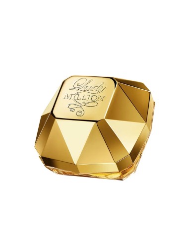 Frasco perfume Lady Million dorado con forma diamante