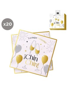 Servilleta Navidad Chin Chin diseño de brindis 33x33