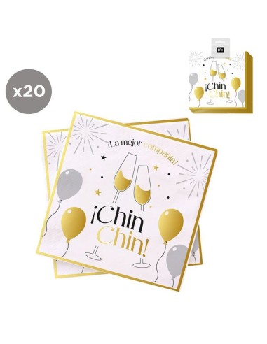 Servilleta Navidad Chin Chin diseño de brindis 33x33
