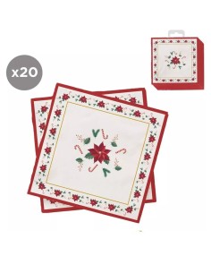 Servilletas de papel navideñas con diseño de flor de pascua