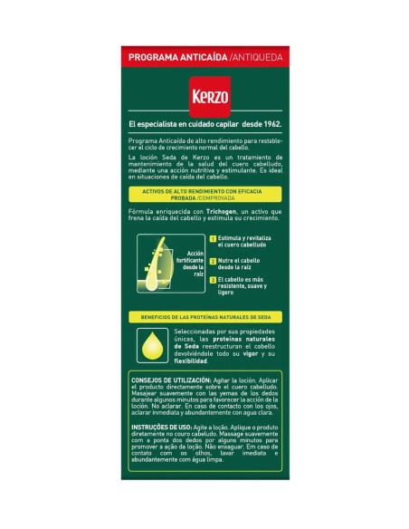 Tratamiento anticaída Kerzo Mantenimiento fortalece raíz