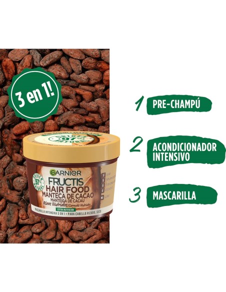 Tratamiento 3 en 1 Fructis Manteca de Cacao pelo seco.
