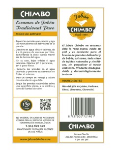 Envase Escamas de Jabón Puro CHIMBO 500 GRS. 2
