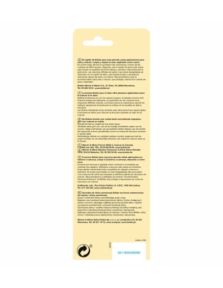 Cepillo con latón y goma para nobuck y piel afelpada