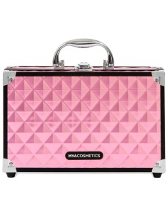 Maletín rosa Bon Voyage de MYA Cosmetics cerrado y asa