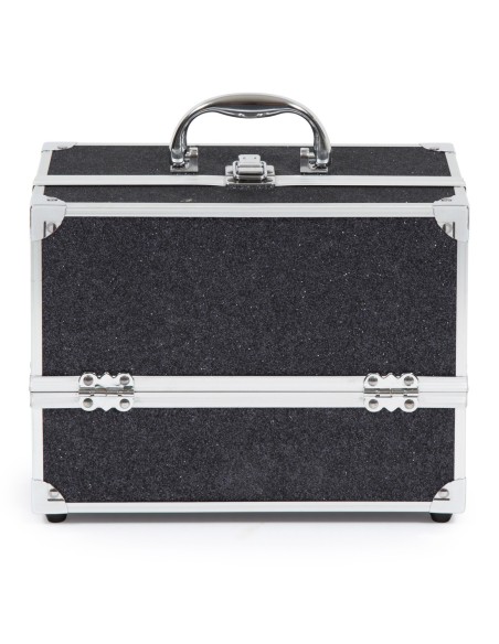 Estuche de maquillaje MYA Travel Glam cerrado negro brillo