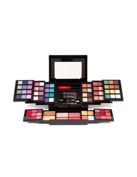 Estuche MYA 77 Maquillajes desplegado completo y abierto