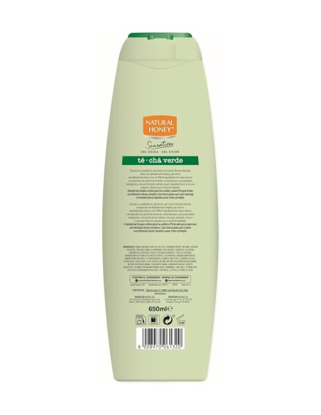 Reverso bote Gel baño Natural Honey té verde