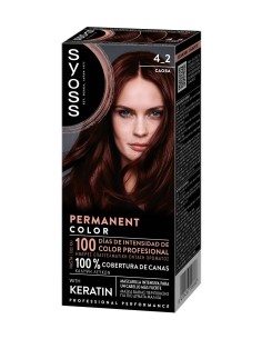 Tinte permanente Syoss 4-2 Caoba con Keratina