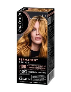 Tinte permanente Syoss 8-7 Rubio Dorado Caramelo