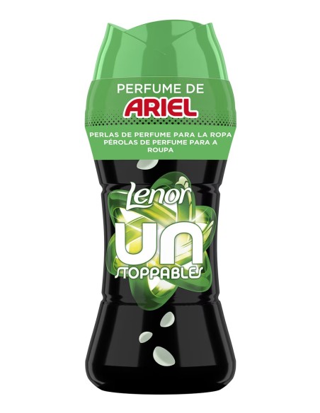Envase frontal de Perlas de perfume Lenor Unstoppables Ariel