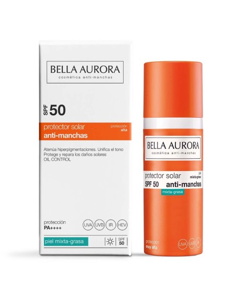 Bella Aurora Solar Facial SPF50+ piel mixta grasa 50 ml