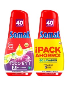Somat Gel Lavavajillas Todo en 1 Duplo Limón