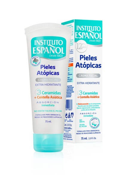 Tubo de crema facial Instituto Español Pieles Atópicas de 75 ml con tapón turquesa