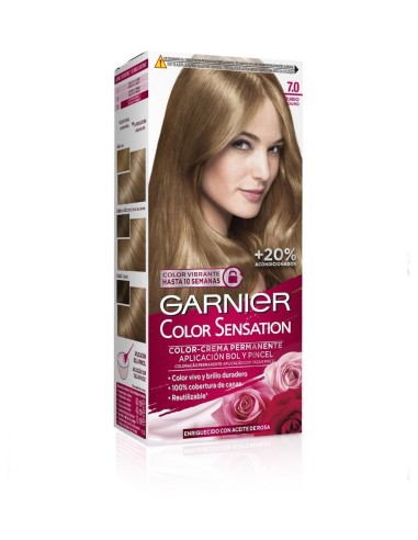 Tinte Garnier Color Sensation 7.0 Rubio Aceite de Rosa