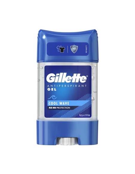 Gillette Antitranspirant Gel Cool Wave 48 HR protection.