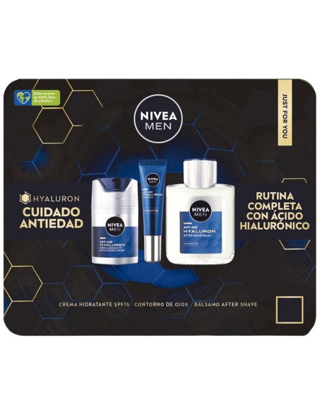 Set Nivea Men Hyaluron con tres productos antiedad masculinos