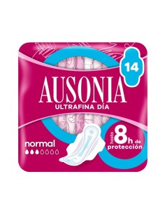 Paquete rosa de compresas Ausonia Ultrafina Día Normal con Alas 14 unidades