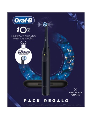 Pack regalo Oral-B iO2 negro con estuche y cabezales