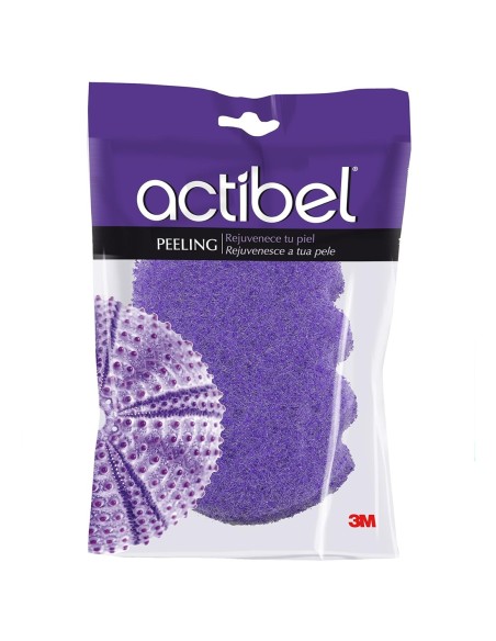 Esponja de baño exfoliante Actibel Peeling 3M en su envase