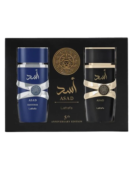 Cofre Lattafa Asad 5 Aniversario con dos perfumes de 100ml