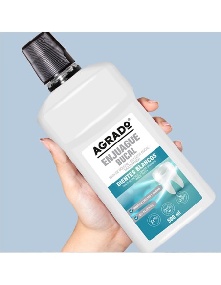 Agrado Enjuague Bucal Dientes Blancos 500ml - Sin Alcohol