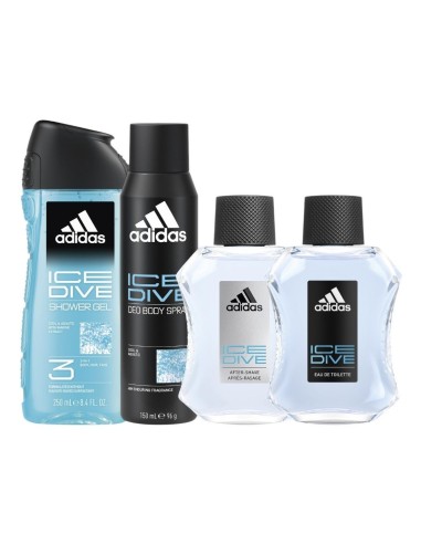 Set de regalo Adidas Men Ice Dive cuatro piezas azul