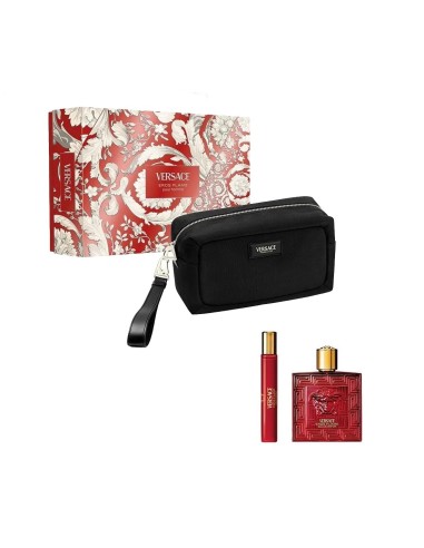 Set de regalo Versace Eros Flame para hombre con neceser