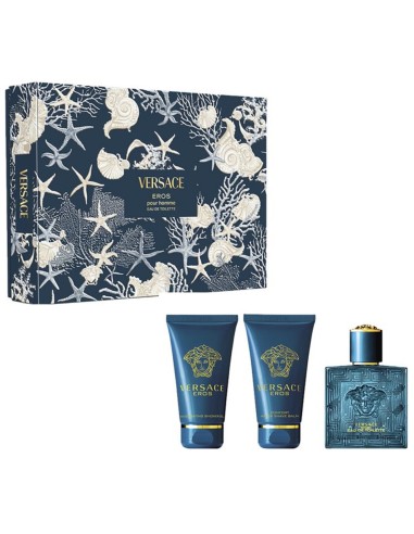 Estuche Versace Eros EDT 50ml con diseño marino azul