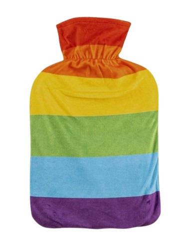 Bolsa agua caliente 2 litros con funda suave arcoiris