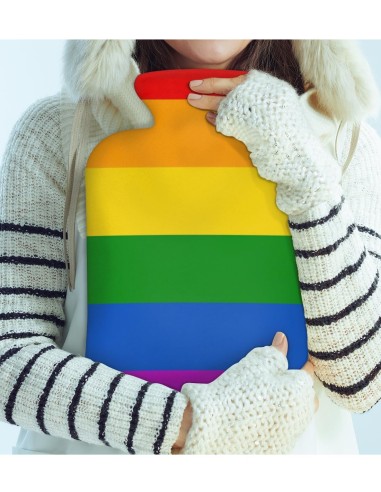 Bolsa de Agua Caliente 2L con Funda Arcoiris Suave