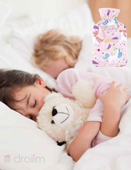 Bolsa agua caliente unicornio para Niños en la cama