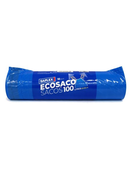 Rollo de sacos de basura Saplex Ecosaco 100 litros con cierre fácil