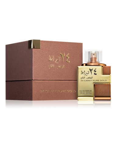 Perfume arabe Lattafa 24 Carat Pure Gold frasco y caja