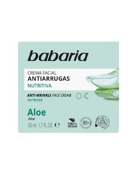 Crema facial antiarrugas Babaria con aloe vera nutritivo