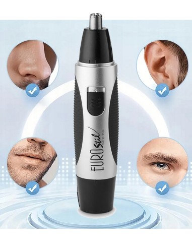 Detalle de uso depilador facial precisión masculina