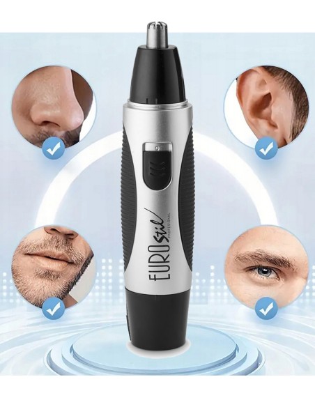 Detalle de uso depilador facial precisión masculina