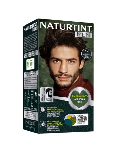 Tinte Naturtint Men 4N castaño natural para pelo y barba