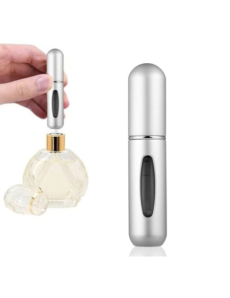 Atomizador Metálico Rellenable Plata 5 ml