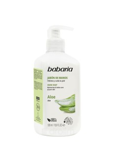Envase de Babaria Jabón de Manos Líquido Aloe Vera de 500 ml con dispensador.