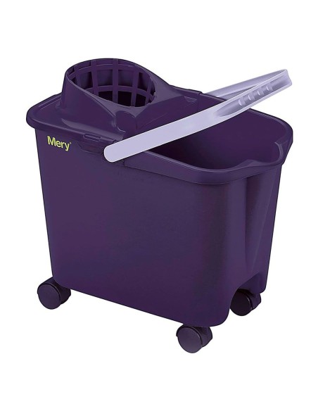 Cubo de fregar Mery morado ergonómico con ruedas.