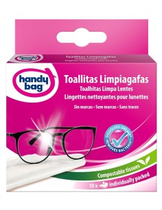 Pack de 10 toallitas limpiagafas compostables Handy Bag