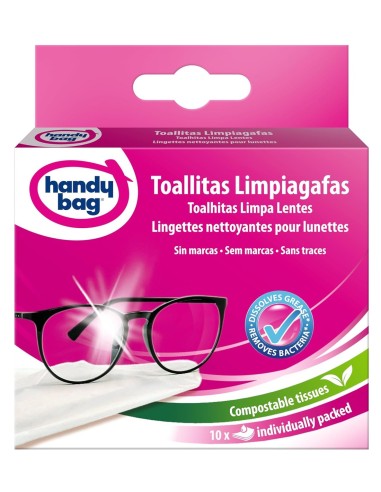 Pack de 10 toallitas limpiagafas compostables Handy Bag