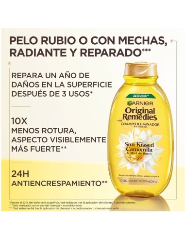 Beneficios Garnier Camomila: 24h anti-encrespamiento y reparación