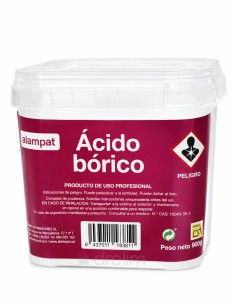 Bote de ácido bórico Alampat para limpieza y plagas.