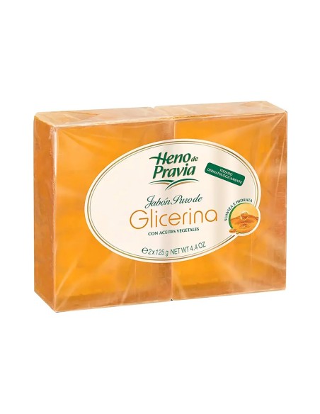 Pack 2 pastillas jabón puro de glicerina Heno de Pravia.