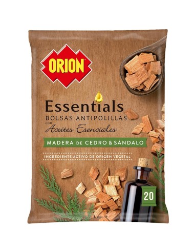 Pack 20 bolsas antipolillas Orion Essentials madera de cedro.