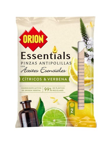 Pinzas Antipolillas Cítricos y Verbena 2 uds Orion Essentials